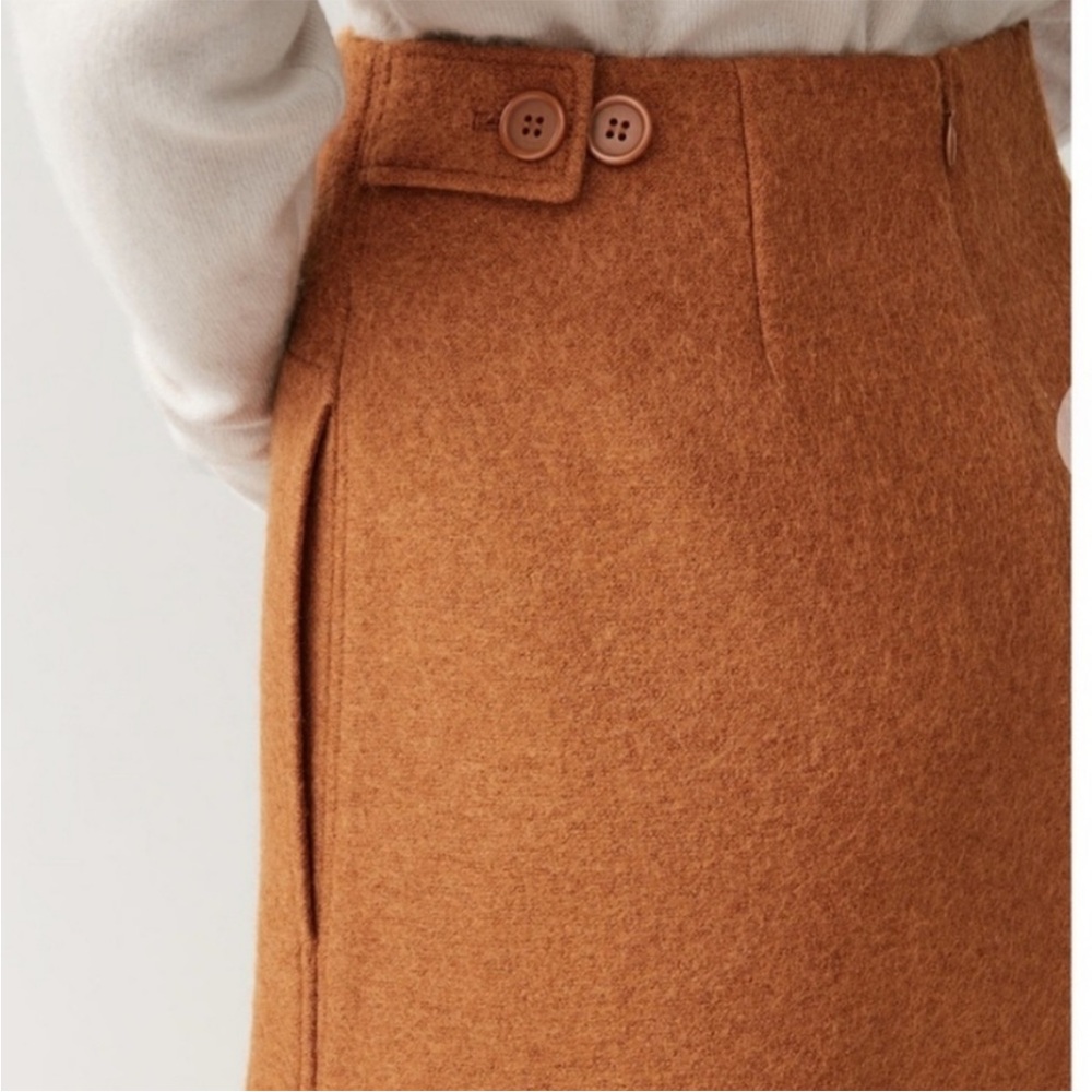 COS Rust Wool Mini Skirt - Picture 4 of 13